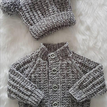 Jacob Baby Cardigan, Hat & Booties knitting pattern in 2 sizes 0-3mths & 6-12mths