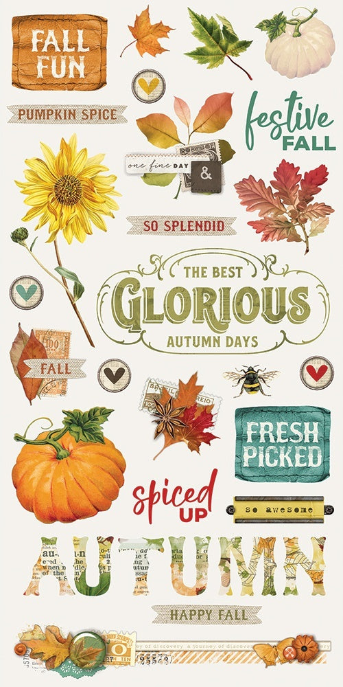 Simple Stories Autumn Splendor Chipboard Stickers 6"X12" - 600369
