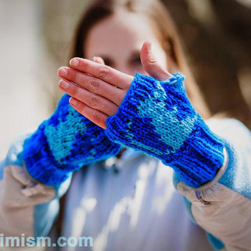 Mouse Pattern Fingerless Mitts