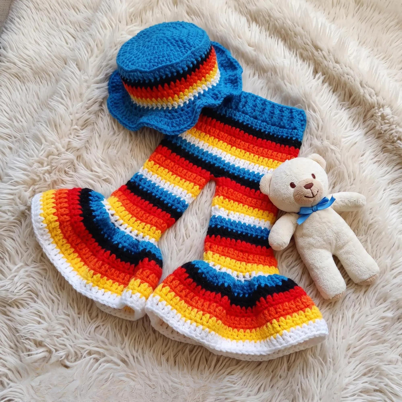 Bell Bottom Pants & Ruffle Hat | Easy PDF Pattern