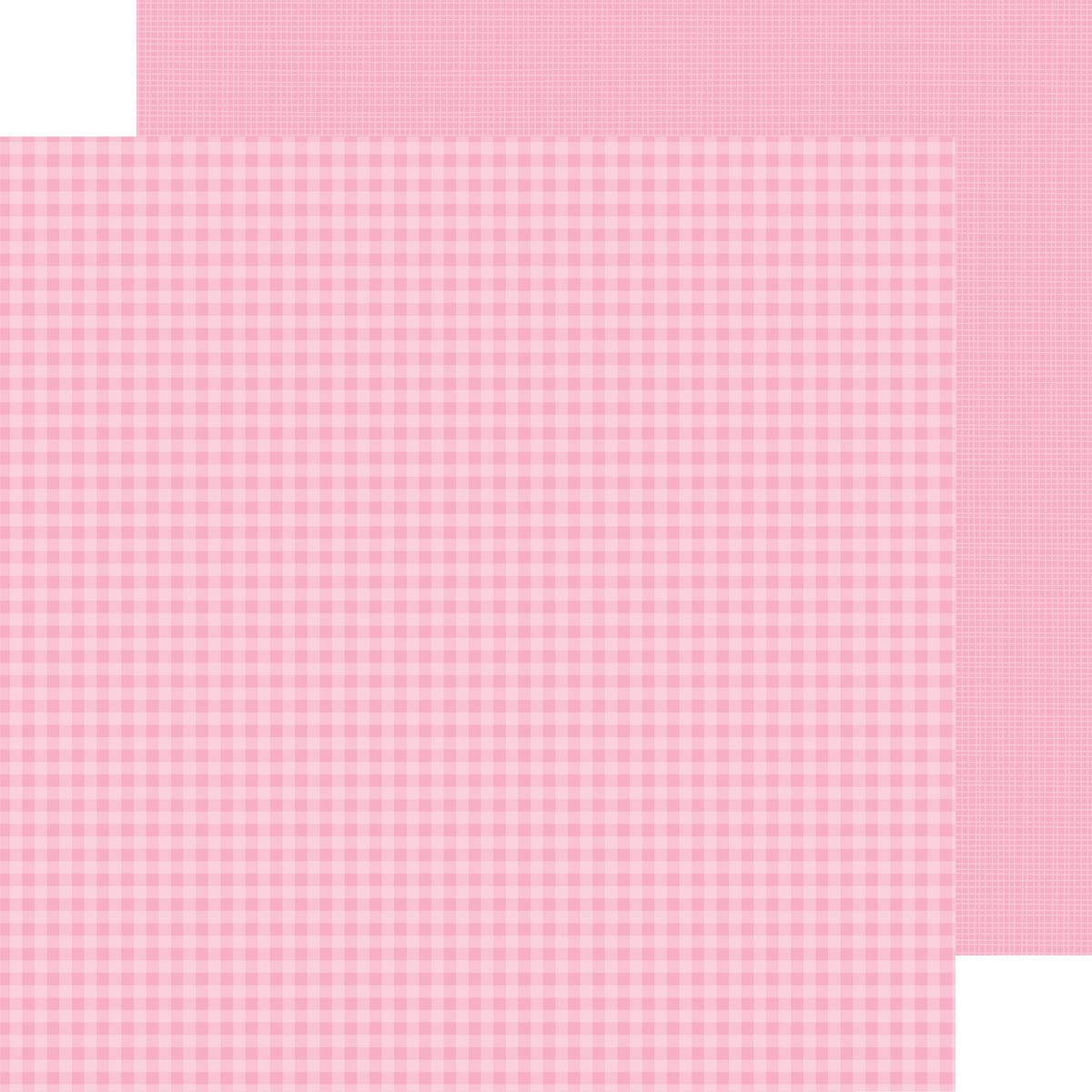 Doodlebug Petite Prints Gingham/Linen Cardstock 12"X12" 25/Pkg - Cupcake