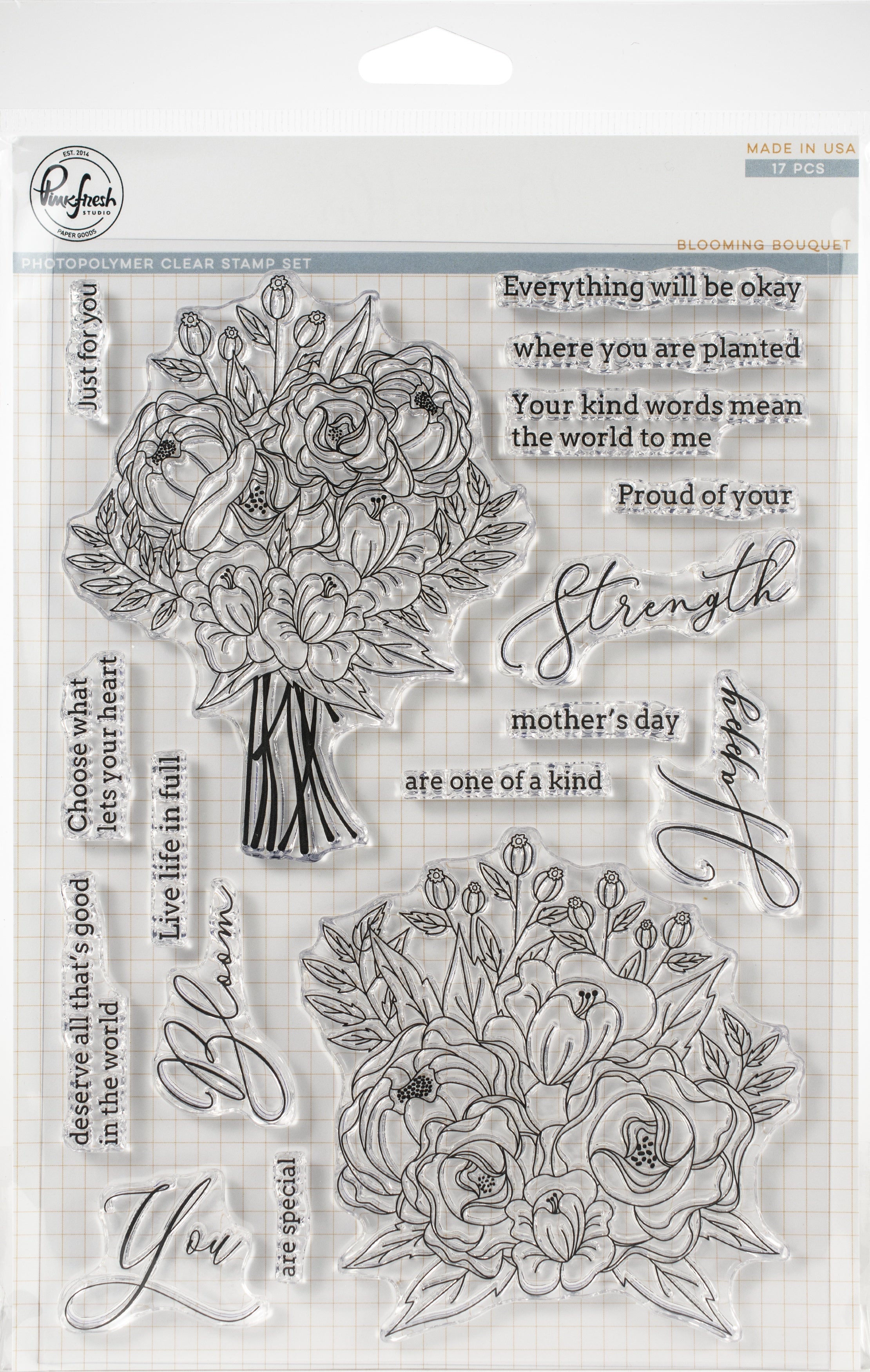 Pinkfresh Studio Clear Stamp Set 6"X8" - Blooming Bouquet