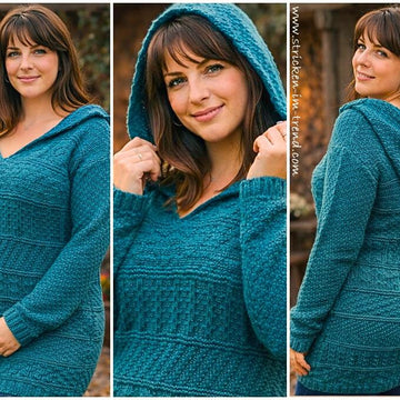 Knitting Pattern Hooded Sweater Dress Carpe Diem | Textured Knit Dress PDF