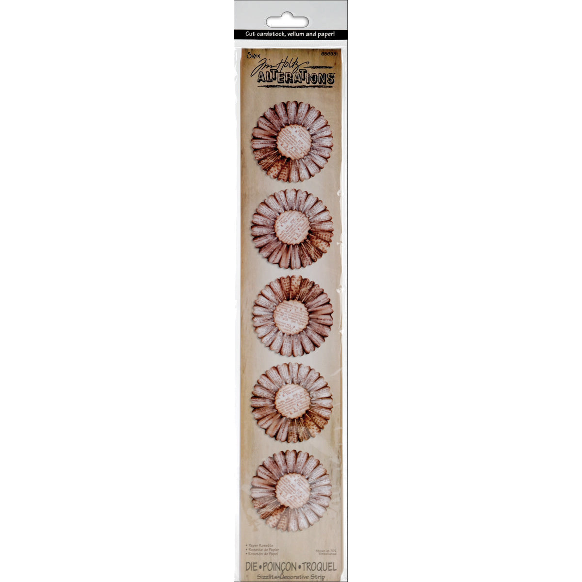 Sizzix Sizzlits Decorative Strip Die By Tim Holtz - Paper Rosette 12.625"X2.375"