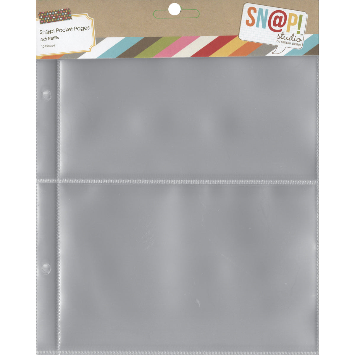 Simple Stories Sn@p! Pocket Pages For 6"X8" Binders 10/Pkg - (2) 4"X6" Pockets