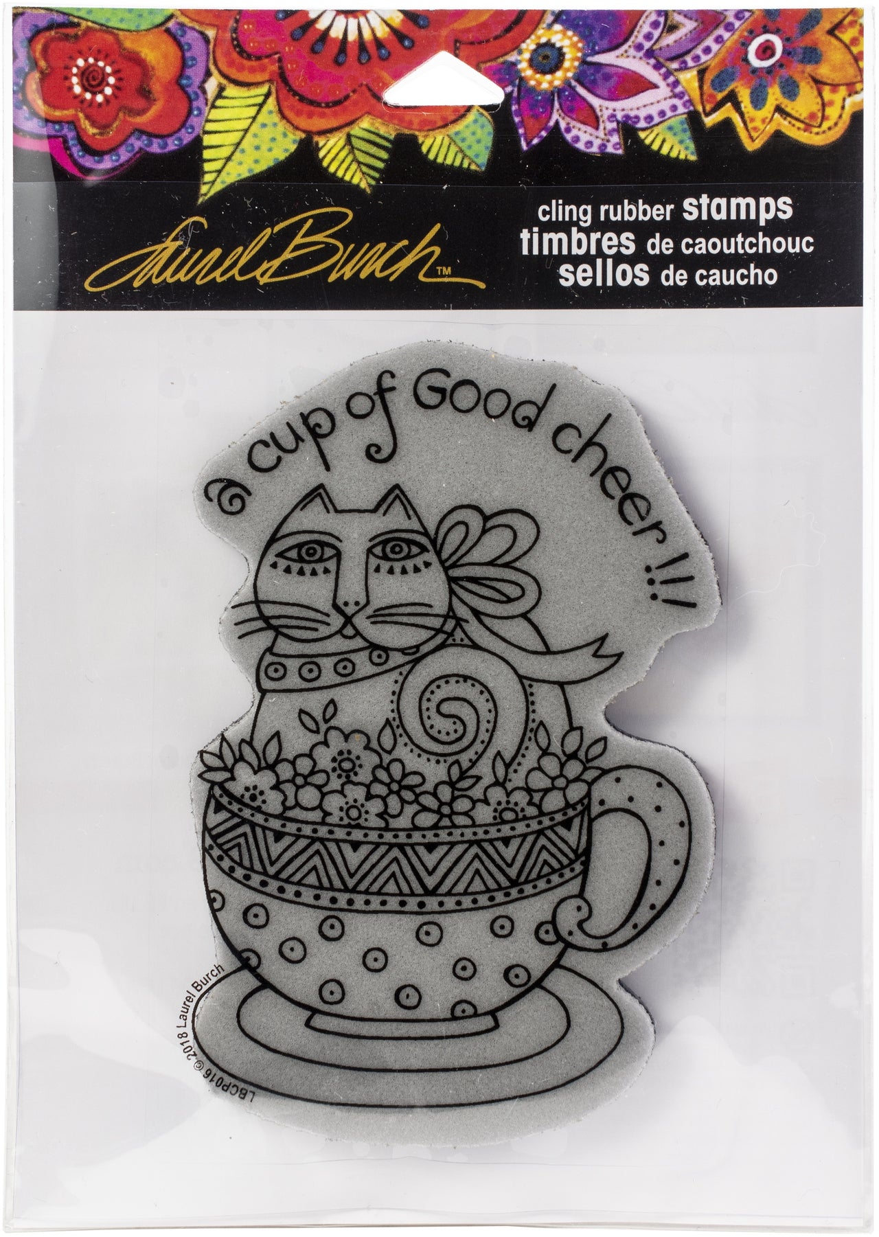 Stampendous Laurel Burch Cling Stamp - Feline Cup