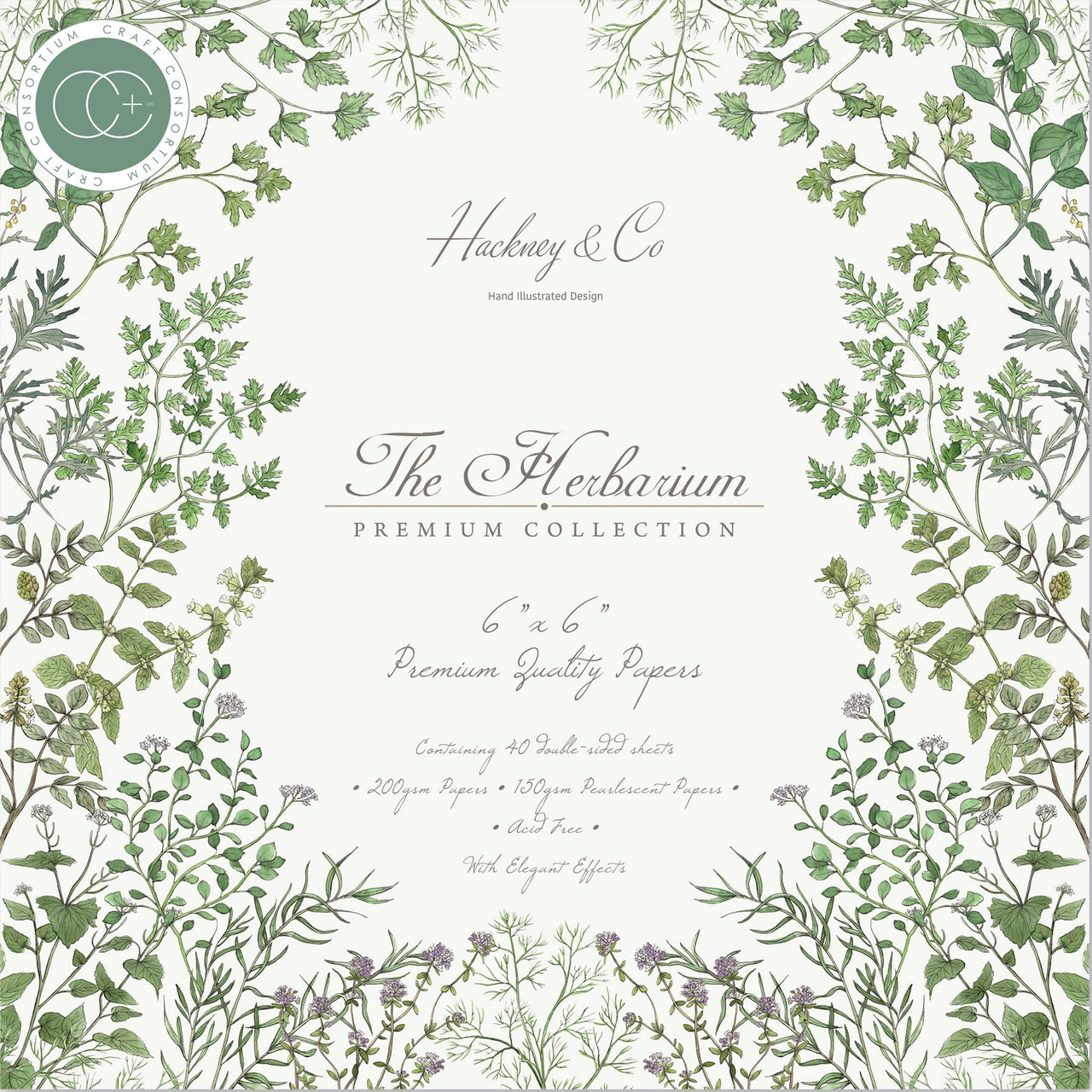 Craft Consortium Double-Sided Paper Pad 6"X6" 40/Pkg - The Herbarium