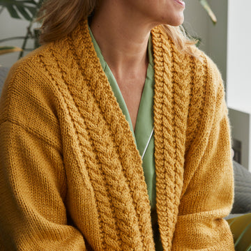 Cable Edge Jacket - Cardigan Knitting Pattern For Women in Debbie Bliss Cashmerino Chunky by Debbie Bliss