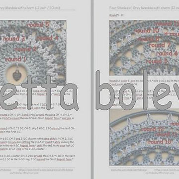 4 Shades of Grey Mandala with charm