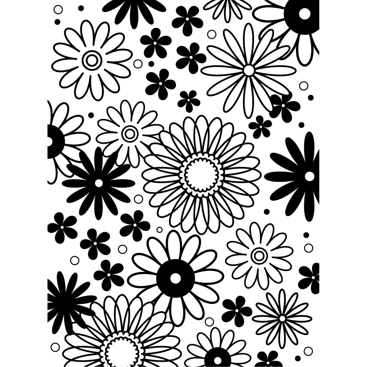 Darice Embossing Folder 4.25"X5.75" - Flower Frenzy Background