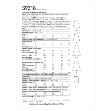 Simplicity Toddlers' Tent Tops, Dresses, and Shorts S9318 - Paper Pattern, Size CCB(1-2-3-4)