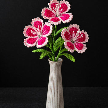 Crochet Chinese pink flowers