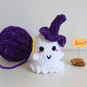 Crochet Halloween Trio: Mini Ghost, Pumpkin and Mini Bat Plush Toy Pattern