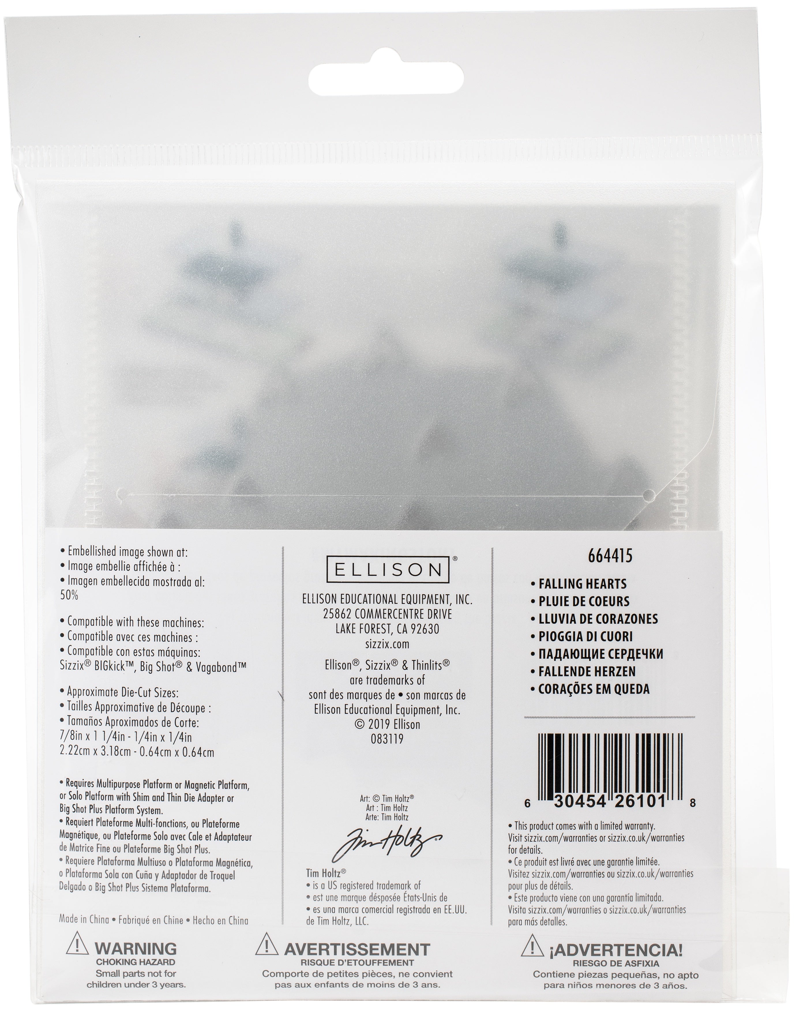 Sizzix Thinlits Dies By Tim Holtz - Falling Hearts
