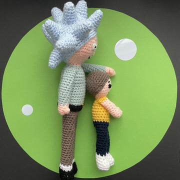 Scientist and Grandson amigurumi