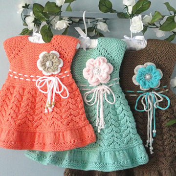 Knitting PATTERN Baby Dress Knitted Diaper Cover by Elena Mitchell