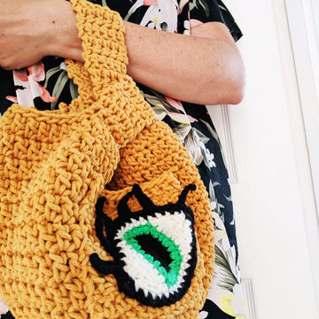 Crochet WIP Knot Bag
