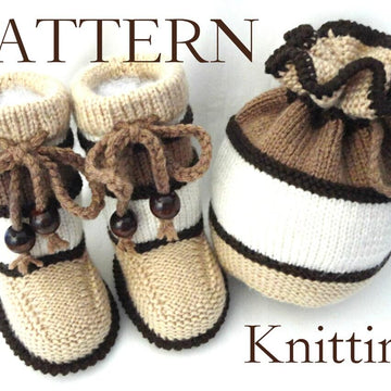Knitting PATTERN Baby Hat and Booties Baby Boy Baby Girl