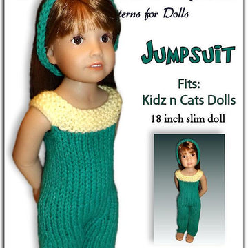 Pant Jumpsuit Knitting Pattern fits Kidz n Cats Dolls.
