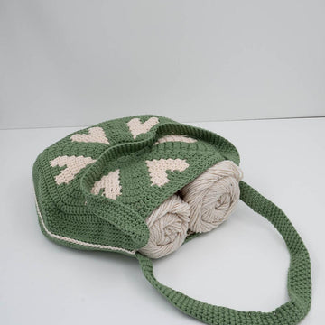Heart Mosaic Crochet Bag