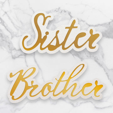 Artdeco Creations Couture Creations Sentiment Mini Dies 2/Pkg - Sister & Brother 1.9"X1.9"
