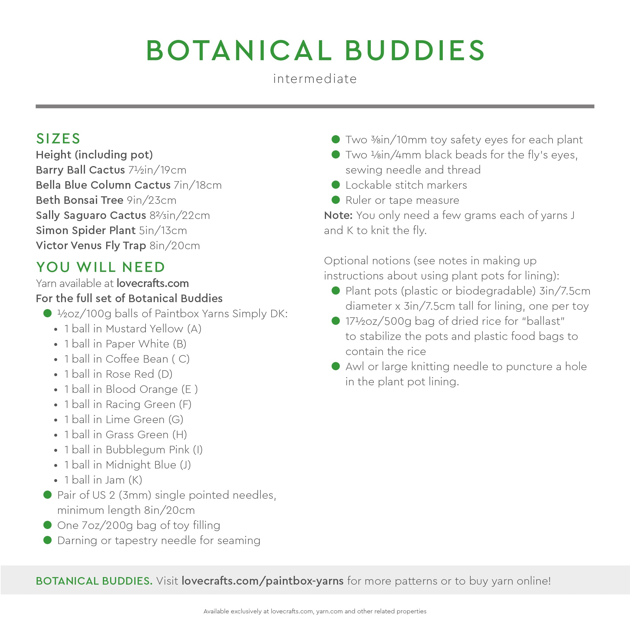 Botanical Buddies  - Free Toy Knitting Pattern for Kids in Paintbox Yarns Simply DK