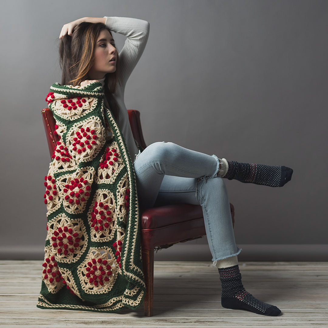 Berry and Pine Afghan 23 Ball Colour Pack in Paintbox Yarns Wool Mix Aran