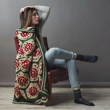 Berry and Pine Afghan 23 Ball Colour Pack in Paintbox Yarns Wool Mix Aran