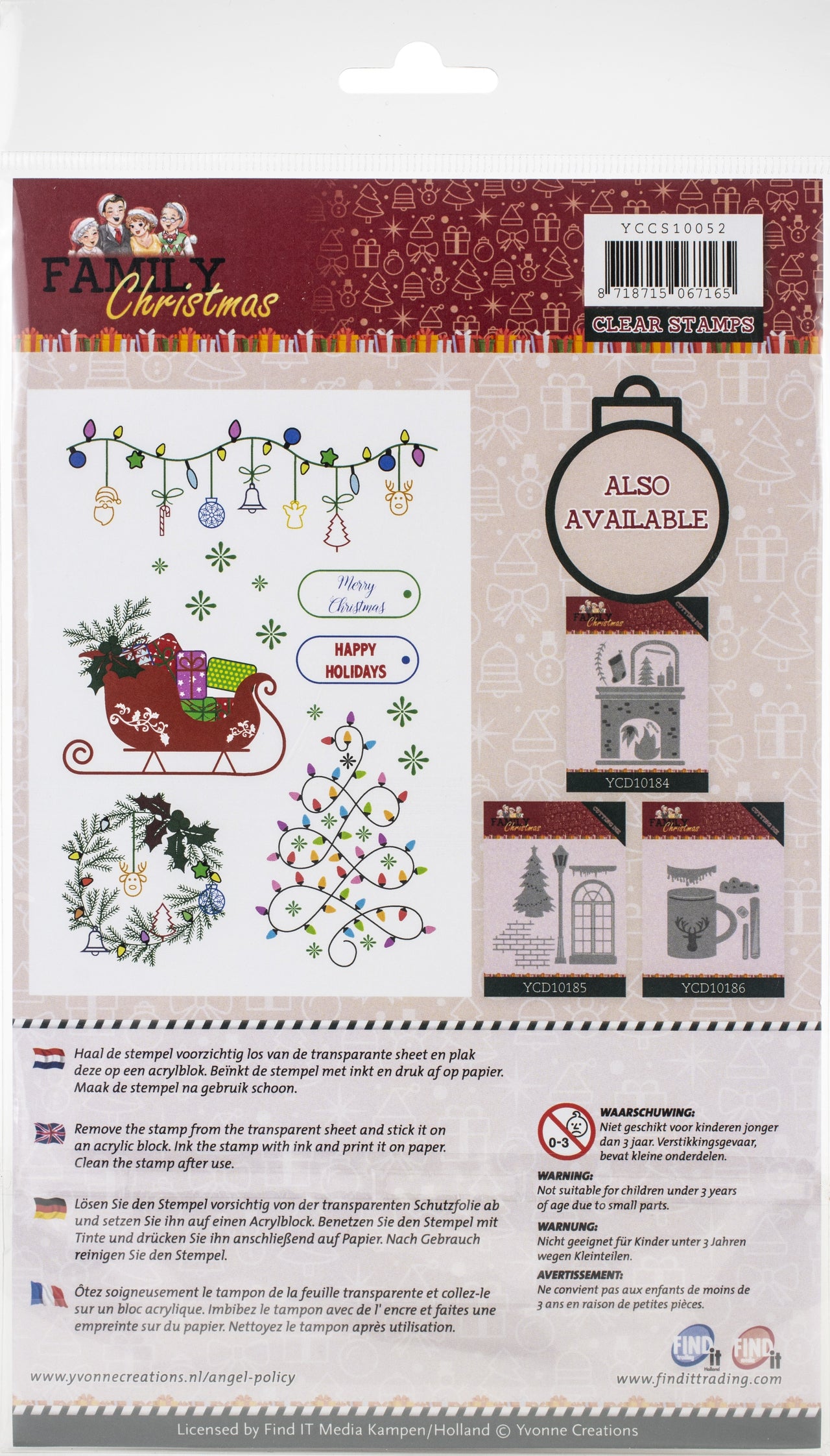 Find It Trading Yvonne Creations Clear Stamps - Family Christmas