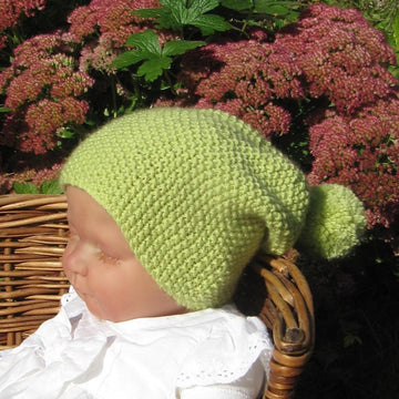 Baby Moss Stitch Bobble Slouch Hat