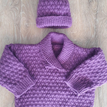 Shawl Collar Sweater and Hat