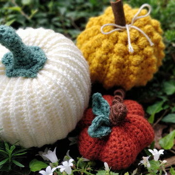 Fall Autumn amigurumi crochet Pumpkin Acorn Chestnut Leaves Maple Leaf Mushroom Pinecone Mouse Hedgehog Squirrel Garland bunting