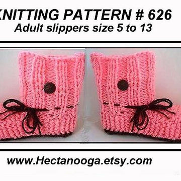 626, UNISEX KNITTED SLIPPERS, Adult