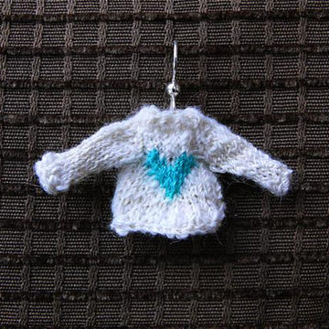 Teeny Weeny Raglan Heart Sweater Earrings