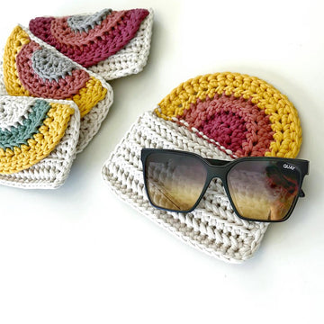 Rainbow Crochet Glasses Case 093