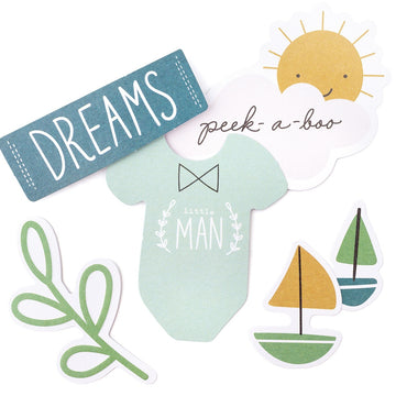 American Crafts Peek-A-Boo You Ephemera Cardstock Die-Cuts 40/Pkg - Icons, Boy W/Embossed Accents