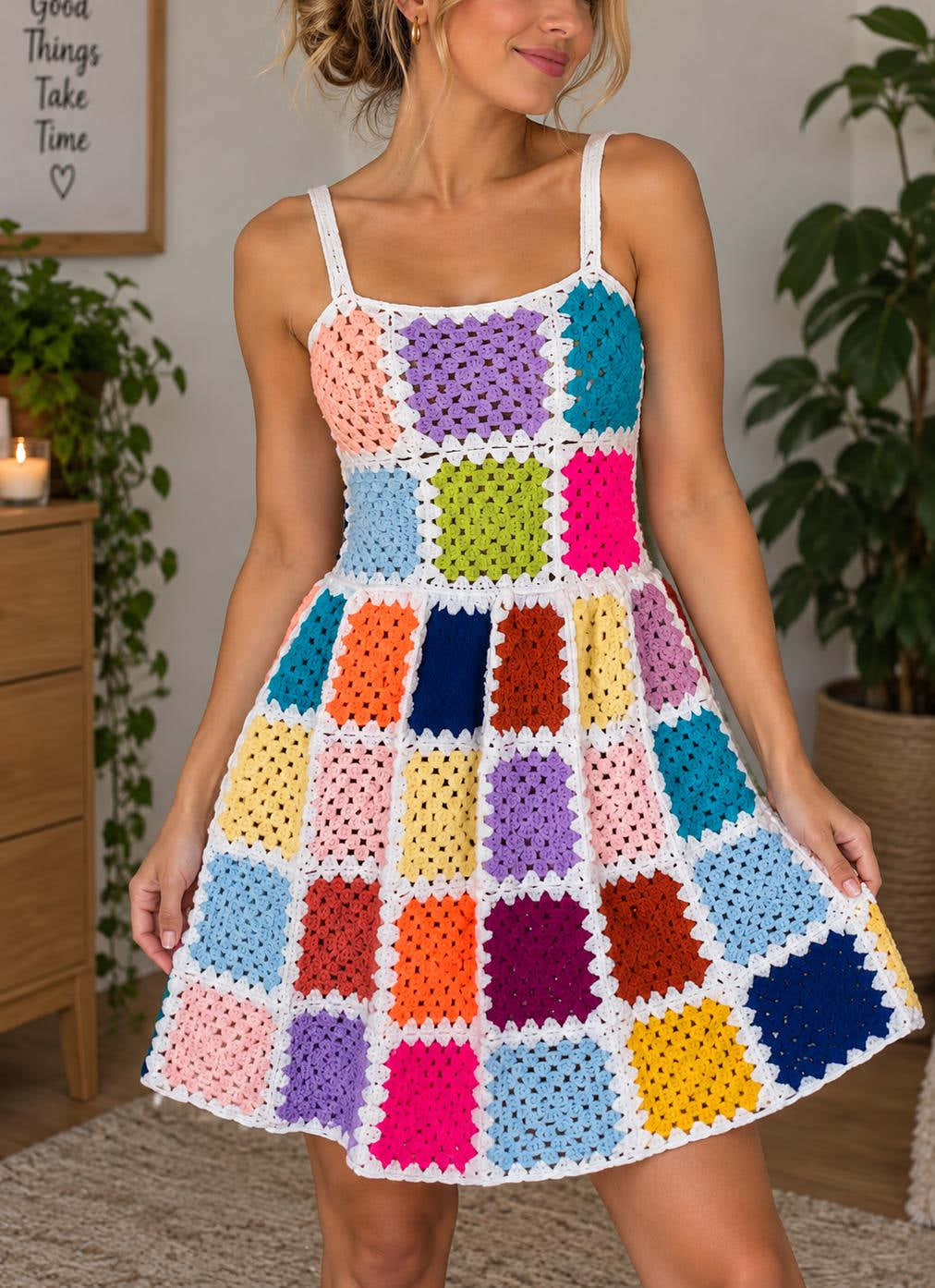 Granny Square Dress Crochet Pattern