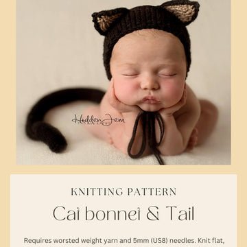 Cat Bonnet & Tail Knitting Pattern