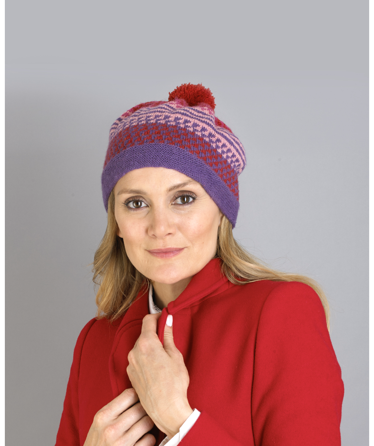 Billie Fairisle Hat - Free Knitting Pattern in MillaMia Naturally Soft Sock