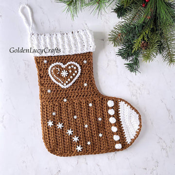 Crochet Gingerbread Stocking