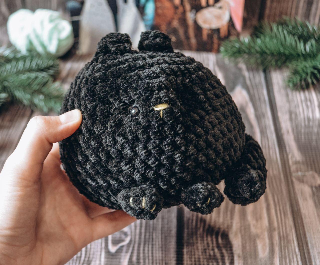 Plush black cat