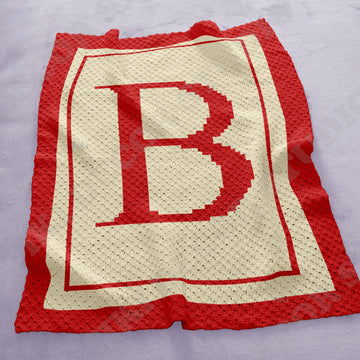 Letter B Blanket | C2C Crochet Pattern | Alphabet Throw