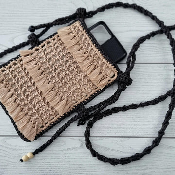 Mobile phone crossbody shoulder bag crochet pattern T26
