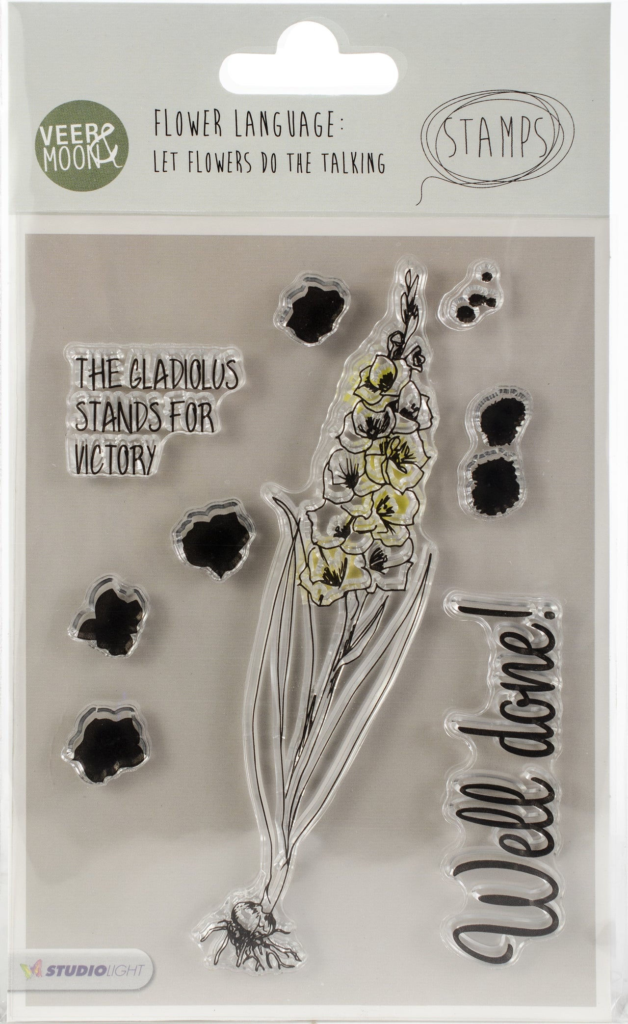 Studio Light Veer & Moon Flower Language A6 Stamps - The Gladiolus Stands For Victory