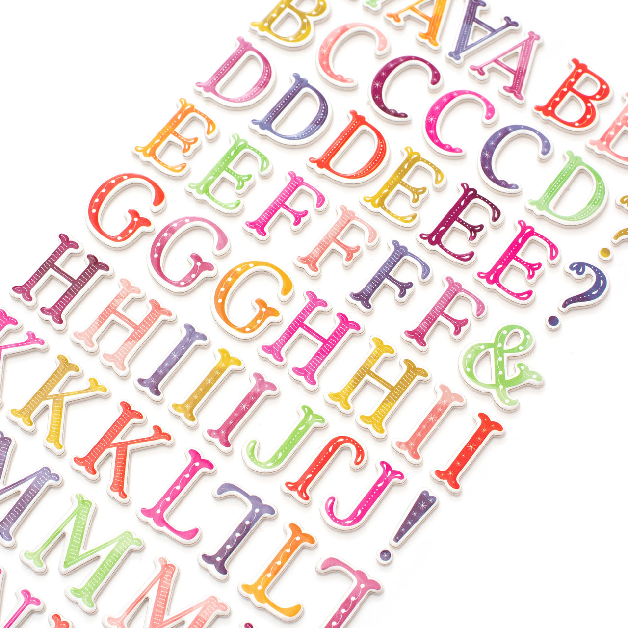 American Crafts Paige Evans Truly Grateful Thickers Stickers 5.5"X11" 151/Pk - Happy Thoughts Alpha/Foam