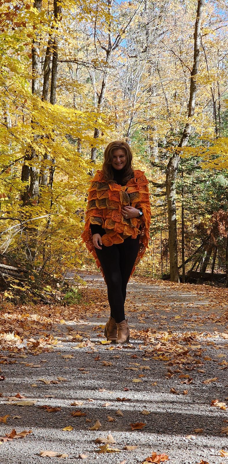 Autumn Leaves Shawl - top down crochet