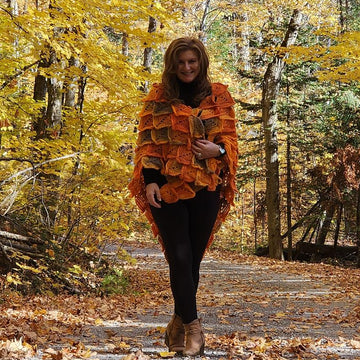 Autumn Leaves Shawl - top down crochet