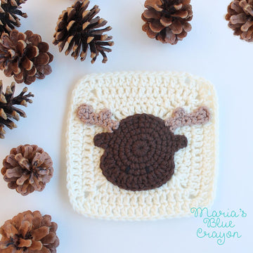 Woodland Moose Applique - Granny Square