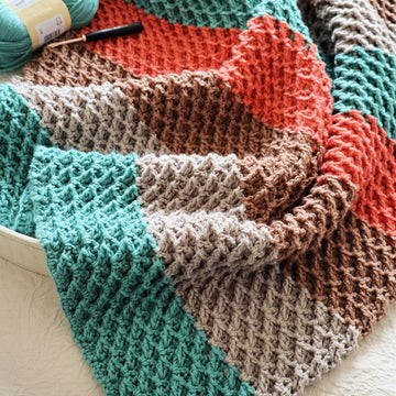 Diagonal Reversible Waffle Blanket
