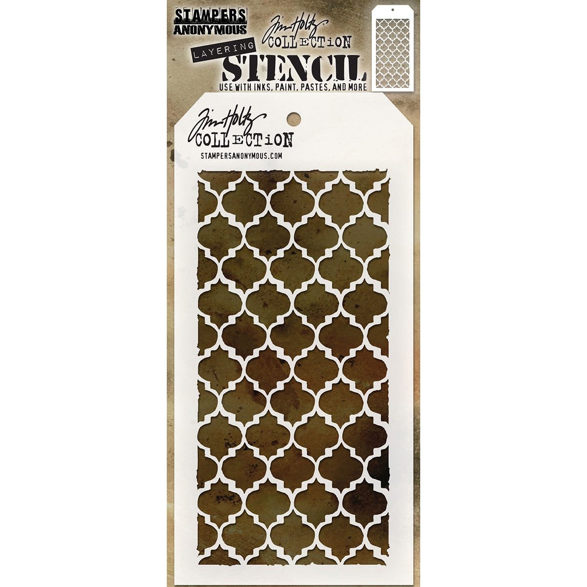 Stampers Anonymous Tim Holtz Layered Stencil 4.125"X8.5" - Trellis